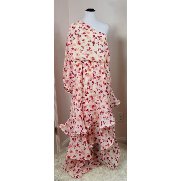 ALEXIS Target Sz 3x Pink Ruffle One Shoulder Dress NWT - Picture 2 of 9